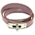 Hermès Bracelet Tour doublé rose Hermes Swift Kelly Cuir  ref.1300610
