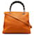 Petit sac cabas en bambou orange Gucci Cuir  ref.1300733