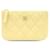 Estuche Chanel amarillo de piel de cordero Mini O Cuero  ref.1300738