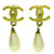 Gold Chanel CC Faux Pearl Clip On Drop Earrings Golden Metal  ref.1300740