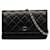 Wallet On Chain Portefeuille en cuir d'agneau classique CC Chanel noir sur sac à bandoulière chaîne  ref.1300788