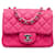 Bolsa de ombro Chanel Mini Square Caviar rosa com aba única Couro  ref.1300792