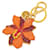 Orangefarbener Prada Saffiano-Schlüsselring mit Blütenblatt  Leder  ref.1300821