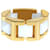 Anel flexível de pirâmides de cerâmica branca Versace em 18K Yellow Gold Prata Metálico Metal  ref.1300963