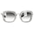 Gafas de sol estilo ojos de gato con purpurina Miu Miu en acetato plateado Plata Metálico Plástico  ref.1301295