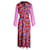 Autre Marque Saloni Sheer Sleeve Printed Midi Dress in Multicolor Silk Multiple colors  ref.1301307