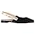 Zapatos planos destalonados Christian Dior J'adior de lona negra Negro Lienzo  ref.1301311