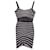 Herve Leger Striped Mini Dress in Black Print Rayon Cellulose fibre  ref.1301356