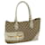 GUCCI GG Canvas Sherry Line Tote Bag Yellow Beige white 137385 auth 68043  ref.1301407