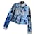 Chanel Chaqueta de mezclilla con flecos y botones CC raros. Azul Juan  ref.1301575