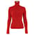 Jersey de cuello alto de Chanel con logo de CC Roja Viscosa  ref.1301581