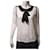Dolce & Gabbana Top de seda branca Dolce&Gabbana D&G com gola preta de gravata. Branco Viscose Elastano  ref.1301586