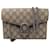 Autre Marque Gucci Beige / Bolso tipo cartera con cadena Dionysus mini y monograma GG Supreme rosa Cuero  ref.1301622