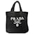 Tote Kleine schwarze Tragetasche aus Raffiabast mit Logo von Prada Korb  ref.1301640