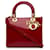 Bolsa Dior Vermelha Média Patente Lady Dior Vermelho Couro  ref.1301653