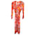 Diane Von Furstenberg Bethay Vestido Maxi com Estampa Floral em Seda Laranja  ref.1301752