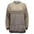 Brunello Cucinelli Suéter de malha escovada listrada embelezada em lã mohair com estampa marrom  ref.1301766