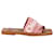 Chloé Sandales plates Chloe Woody avec ruban à logo en toile rose  ref.1301775