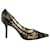 Jimmy Choo Love Lace Pointed Toe Pumps in Navy Blue Leather  ref.1301788