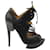 Nicholas Kirkwood Caged Lace Up Heeled Sandals in Black Pony Hair Wool  ref.1301794