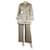 No Brand Ensemble chemise jacquard bronze et pantalon plissé - taille UK 10 Marron  ref.1301990