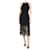 Sandro Vestido midi preto com franjas e recortes - tamanho UK 8  ref.1302001