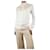 Saint Laurent Camisa de seda color crema con volantes a rayas - talla UK 8 Crudo  ref.1302013