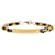 Bracciale a catena intrecciato in pelle oro Chanel Nero D'oro Metallo Vitello simile a un vitello Placcato in oro  ref.1302020