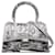 Bolsa com alça superior Balenciaga Gray XS Hourglass Graffiti Cinza Couro Bezerro-como bezerro  ref.1302032