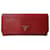 Prada Red Saffiano Lux Continental Wallet Leather Pony-style calfskin  ref.1302068