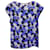 Diane Von Furstenberg Top floral adornado en seda azul  ref.1302125