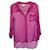 Diane Von Furstenberg Printed Button-Up Top in Purple Silk  ref.1302139