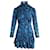 Mini abito a balze con stampa botanica Sandro Alna in poliestere blu  ref.1302143
