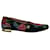 Charlotte Olympia Rose Garden - Chaussures plates brodées florales en tissu vert Coton Multicolore  ref.1302147