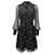 Diane Von Furstenberg – Bedrucktes Minikleid mit transparenten Ärmeln aus schwarzer Seide  ref.1302152