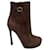 Yves Saint Laurent YSL Jane buckled ankle boots Brown Suede  ref.1302382