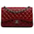 Bolsa de ombro com aba Chanel Jumbo Classic vermelha forrada de pele de cordeiro Vermelho Couro  ref.1302415