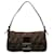 Brown Fendi Zucca Baguette Shoulder Bag Leather  ref.1302427