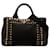 Bolso satchel Prada Canapa Bijoux negro Lienzo  ref.1302438