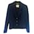 Vintage navy blue Chanel jacket Wool  ref.1302498