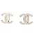 Chanel Silver Coco Mark rhinestone earrings Silvery  ref.1302516