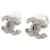 Chanel Silver Coco Mark rhinestone earrings Silvery  ref.1302517