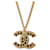 Chanel Collar CC A15C Logo GHW negro con cristales en caja con recibo Dorado Metal  ref.1302600