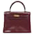 Hermès VINTAGE SAC A MAIN HERMES KELLY 28 RETOURNE EN CUIR BOX BORDEAUX ROUGE HAND BAG  ref.1302704