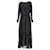 BA&SH Romy Metallic Fil Coupé Long Sleeve Midi Dress in Black Viscose Cellulose fibre  ref.1302740