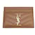 Tarjetero acolchado con chevrón y monograma de Saint Laurent en cuero marrón Castaño  ref.1302757