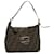 FENDI Zucchino Canvas Mamma Baguette Shoulder Bag Black Brown Auth ep3562  ref.1302935