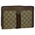 GUCCI GG Canvas Web Sherry Line Clutch Bag PVC Beige Green Red Auth 68200  ref.1302967