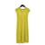 CHANEL Gelbes Ärmelloses Kleid aus strukturiertem Baumwoll-Jacquardstrick Baumwolle  ref.1303011