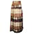 Autre Marque Smythe Brown Multi Sable Tie-Dye Pleated Side Slit Skirt Cotton  ref.1303065